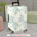 1-Piece Abstract Floral Leaves Blue White Pastel Printed  Suitcase Luggage Cover, Stretch Protective Sleeve