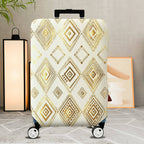 1-Piece Geometric Gold Diamond Pattern Travel Luggage  Suitcase Luggage Cover, Stretch Protective Sleeve
