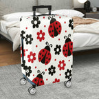 1-Piece Ladybug Floral Colorful Cute Fun Pattern  Suitcase Luggage Cover, Stretch Protective Sleeve