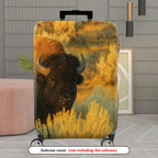 1-Piece Wildlife Nature Bison Landscape Travel Adventure  Suitcase Luggage Cover, Stretch Protective Sleeve