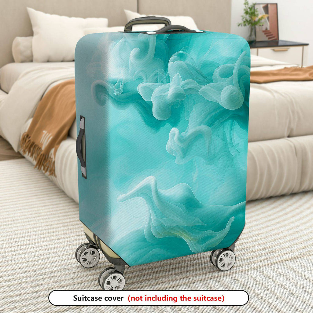1-Piece Aqua Swirl Abstract Artistic Elegant Stylish Blue  Suitcase Luggage Cover, Stretch Protective Sleeve