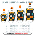 1-Piece Geometric Colorful Abstract Modern Artistic Vibrant  Suitcase Luggage Cover, Stretch Protective Sleeve