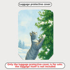1-Piece Cat Winter Snow Christmas Tree Holiday  Suitcase Luggage Cover, Stretch Protective Sleeve