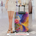 1-Piece Colorful Artistic Floral Bird Fruit  Suitcase Luggage Cover, Stretch Protective Sleeve