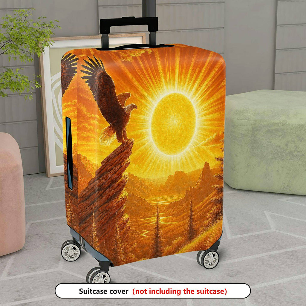 1-Piece Eagle Sun Landscape Nature Scenic Majestic  Suitcase Luggage Cover, Stretch Protective Sleeve
