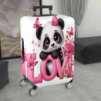 1-Piece Cute Panda Flower Love Butterfly Pink  Suitcase Luggage Cover, Stretch Protective Sleeve