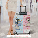1-Piece Unicorn  Pink Blue Cute Pattern Decorative  Suitcase Luggage Cover, Stretch Protective Sleeve