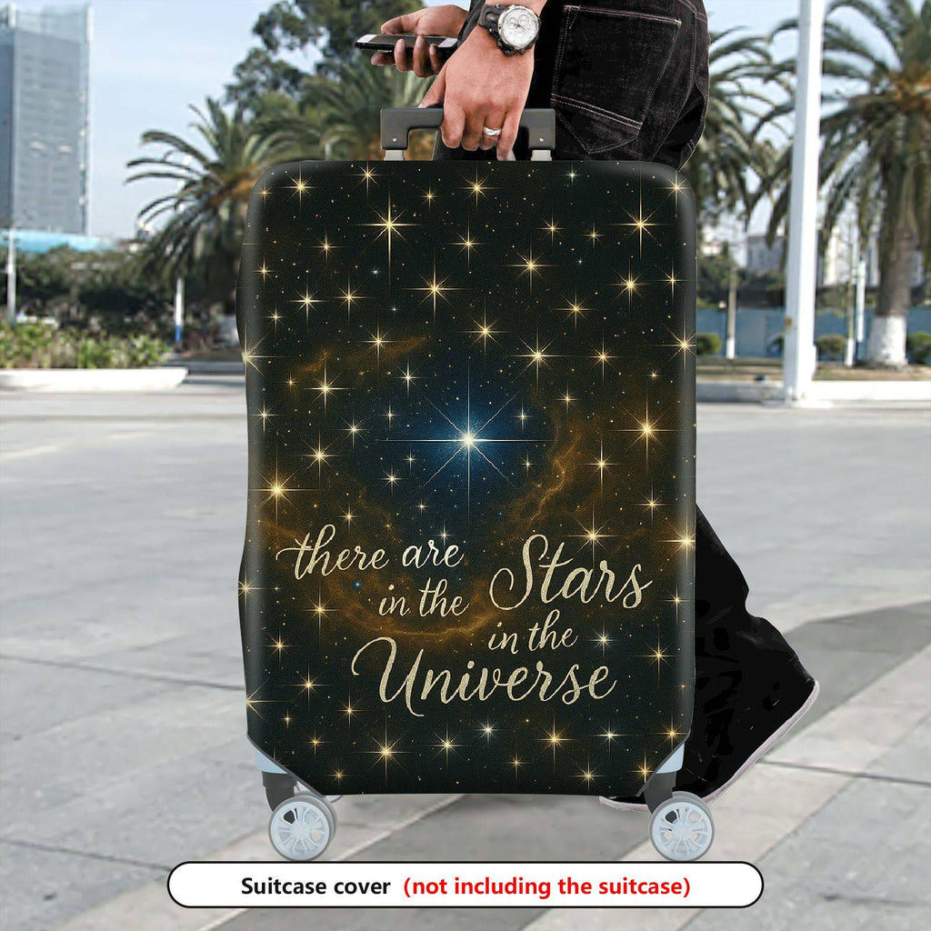 1-Piece Starry Cosmic Universe Galaxy Inspirational Quote Constellation  Suitcase Luggage Cover, Stretch Protective Sleeve