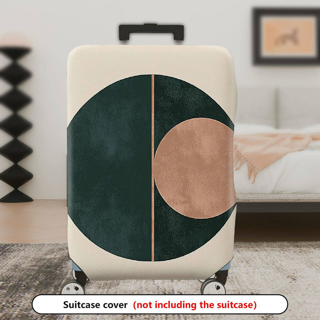 1-Piece Geometric Circle Abstract Modern Artistic Stylish  Suitcase Luggage Cover, Stretch Protective Sleeve