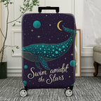 1-Piece Whale Cosmic Starry Night Fantasy Dreamy Mystical  Suitcase Luggage Cover, Stretch Protective Sleeve