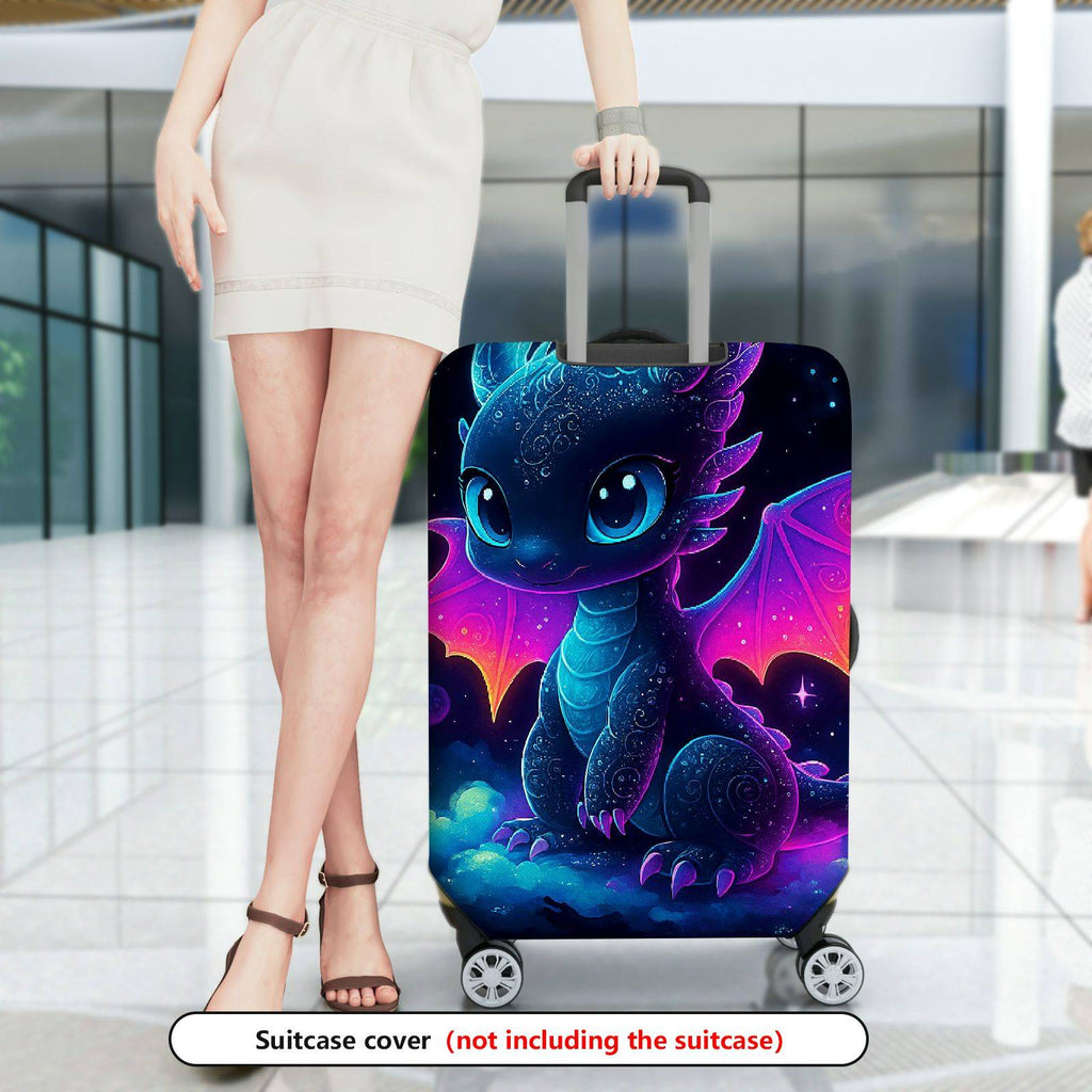 1-Piece Fantasy Dragon  Galaxy Cosmic Starry Space  Suitcase Luggage Cover, Stretch Protective Sleeve