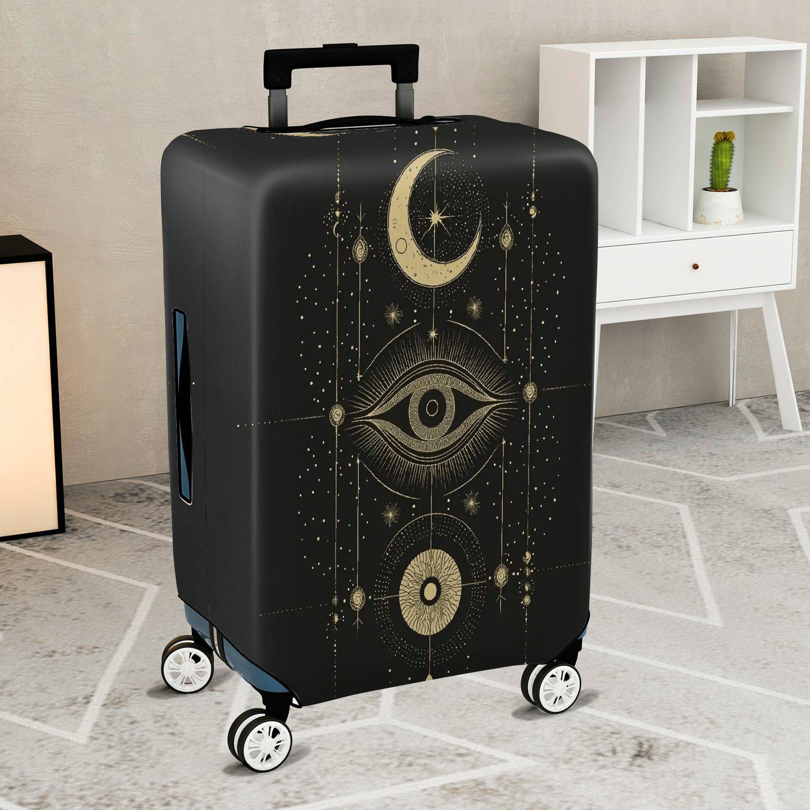 1-Piece Mystic Cosmic Eye Moon Starry Universe Constellation  Suitcase Luggage Cover, Stretch Protective Sleeve