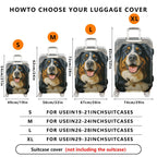 1-Piece Animal Dog Print Pet Portrait Artistic Colorful Cute  Suitcase Luggage Cover, Stretch Protective Sleeve