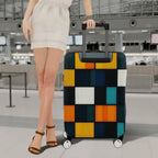 1-Piece Geometric Colorful Abstract Modern Artistic Vibrant  Suitcase Luggage Cover, Stretch Protective Sleeve