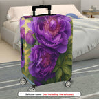1-Piece Purple Peony Floral Artistic Decorative  Suitcase Luggage Cover, Stretch Protective Sleeve