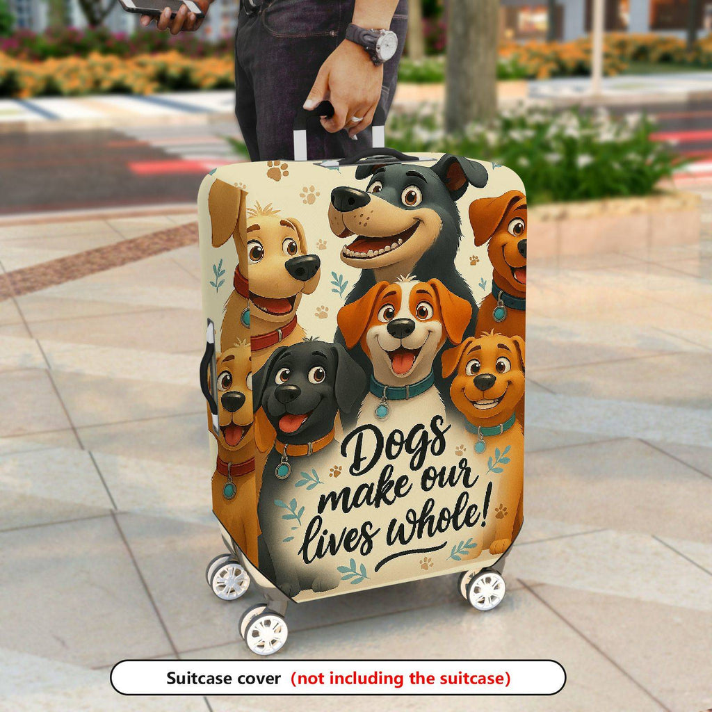1-Piece Animal Quote Dog Paw Travel Colorful  Suitcase Luggage Cover, Stretch Protective Sleeve