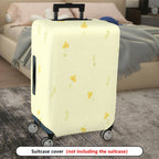 1-Piece Floral Botanical Watercolor Simple Yellow  Suitcase Luggage Cover, Stretch Protective Sleeve