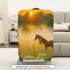 1-Piece Sunrise Horse Nature Landscape Scenery Mist  Suitcase Luggage Cover, Stretch Protective Sleeve