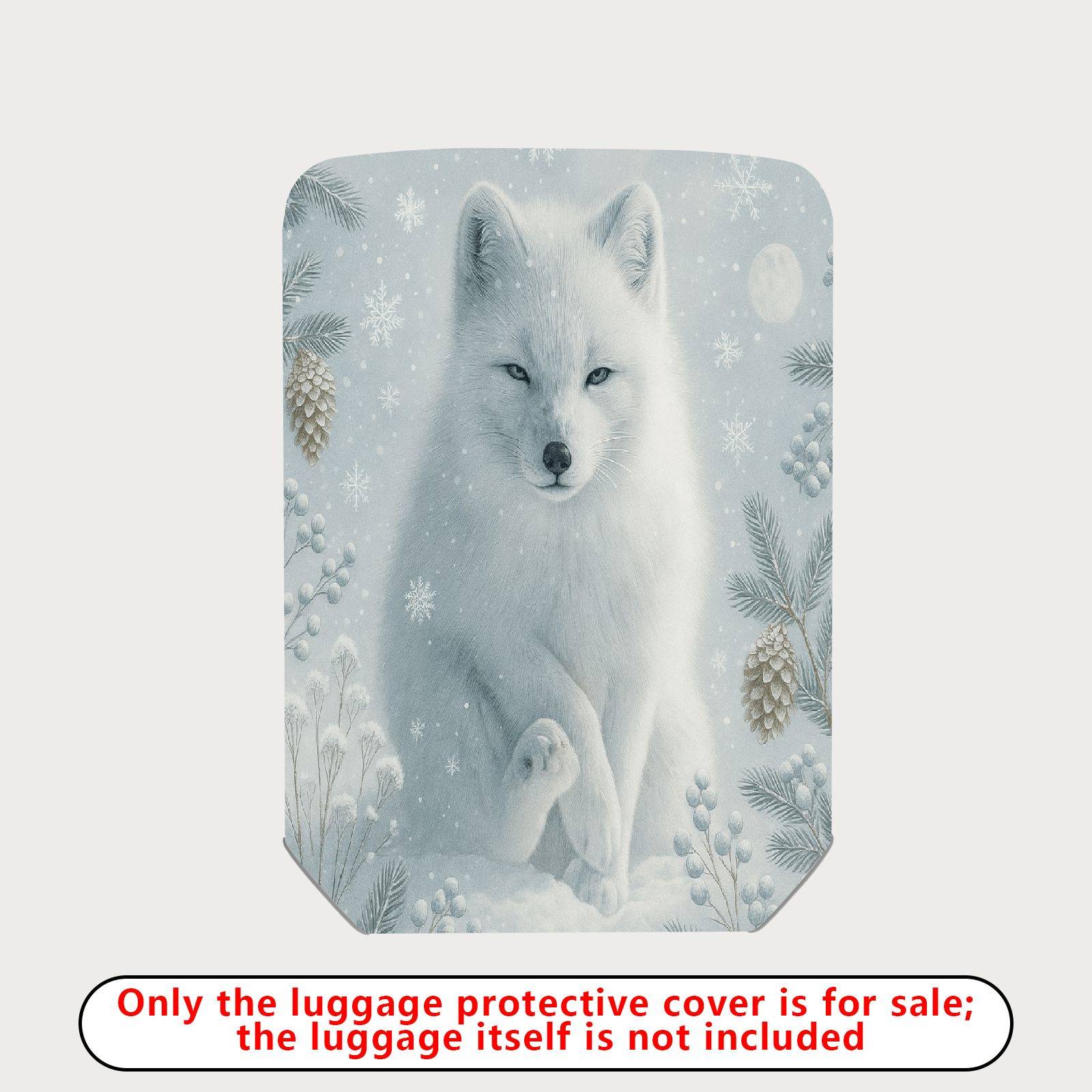 1-Piece Arctic Fox Snow Winter Nature Pine  Suitcase Luggage Cover, Stretch Protective Sleeve