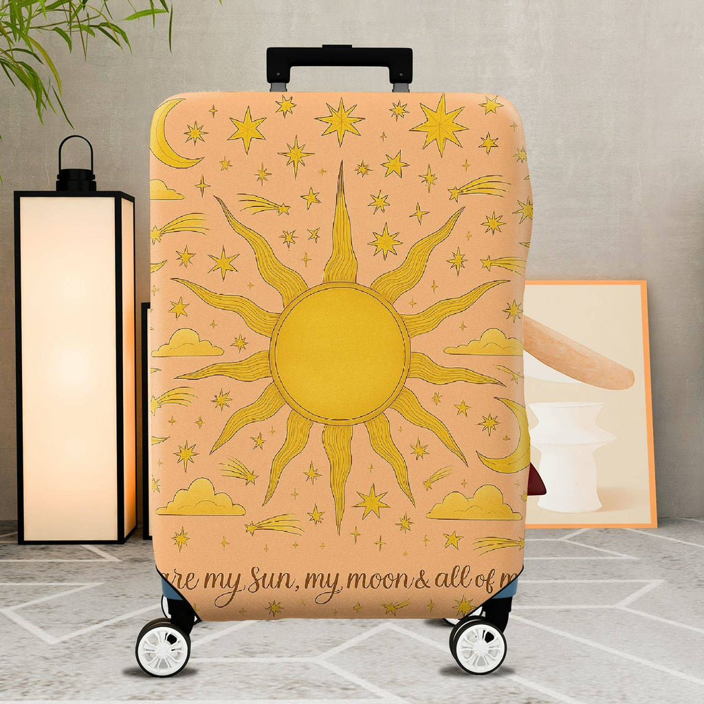 1-Piece Sun Moon Star Cosmic Celestial Sky  Suitcase Luggage Cover, Stretch Protective Sleeve