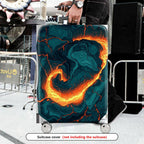 1-Piece Abstract Fiery Volcanic Marble Swirl Pattern  Suitcase Luggage Cover, Stretch Protective Sleeve