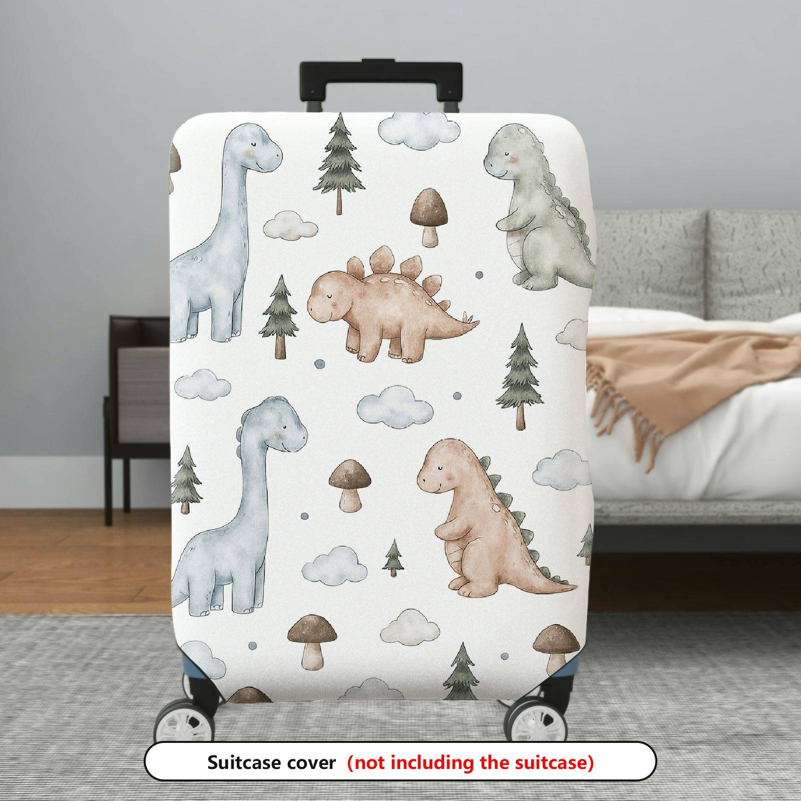 1-Piece Cute Dinosaur Tree Cloud Mushroom  Suitcase Luggage Cover, Stretch Protective Sleeve