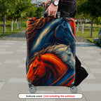 1-Piece Colorful Elegant Horse Artistic Vibrant Dynamic  Suitcase Luggage Cover, Stretch Protective Sleeve