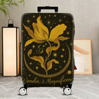 1-Piece Golden Floral Starry Night Wonder Magnificence Cosmic  Suitcase Luggage Cover, Stretch Protective Sleeve