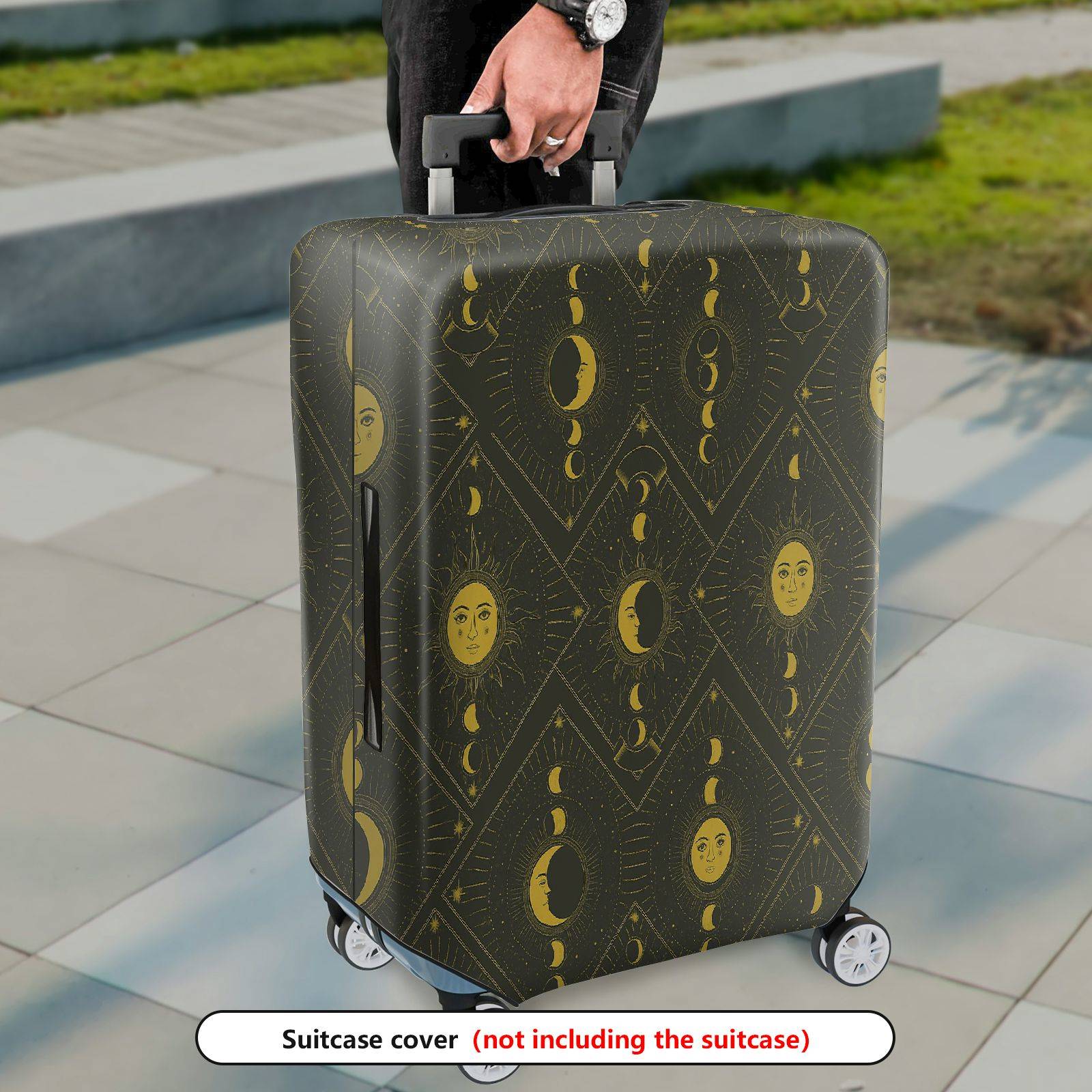 1-Piece Moon Sun Star Galaxy Mystic Geometric  Suitcase Luggage Cover, Stretch Protective Sleeve