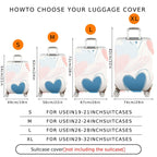 1-Piece Abstract Pastel Blue Heart Travel Luggage  Suitcase Luggage Cover, Stretch Protective Sleeve
