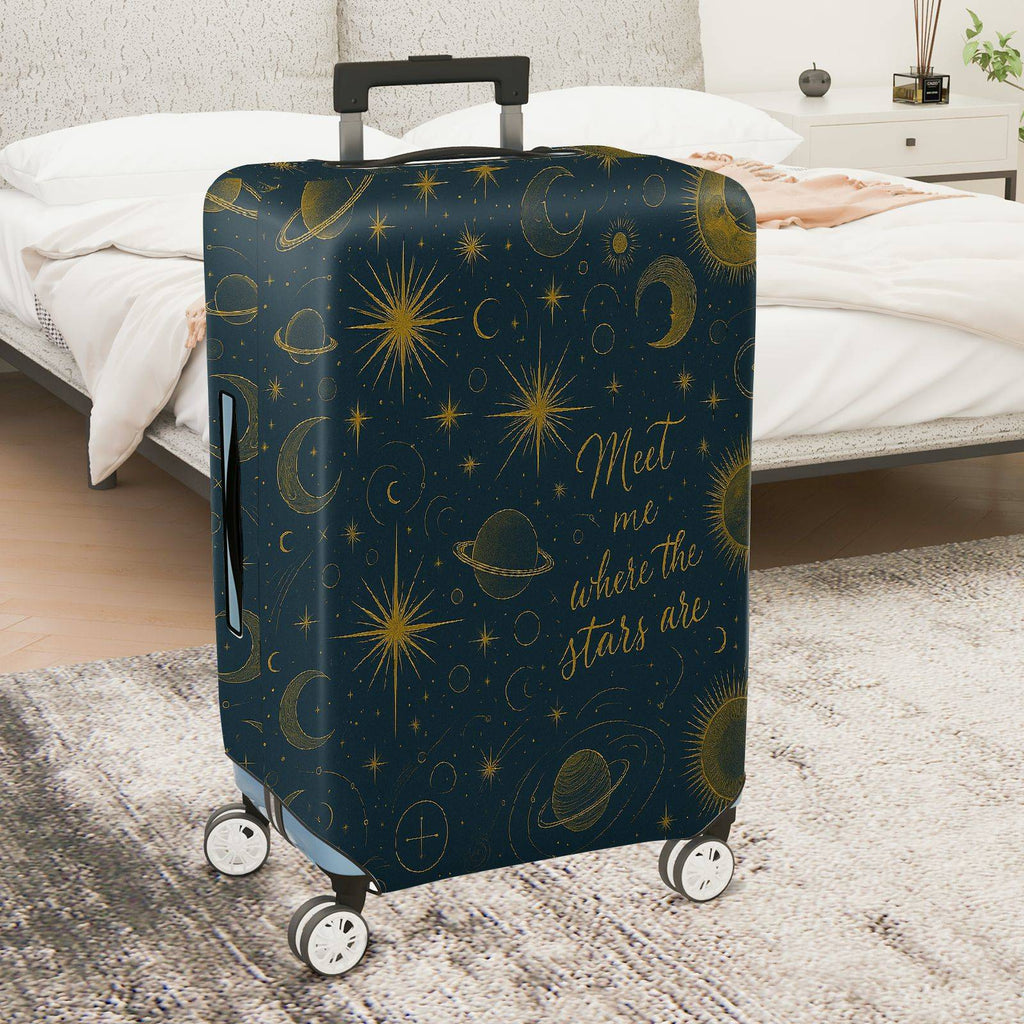 1-Piece Starry Night Cosmic Astral Universe Astronomy  Suitcase Luggage Cover, Stretch Protective Sleeve