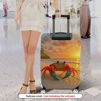 1-Piece Sunset Beach Crab Palm Ocean Holiday  Suitcase Luggage Cover, Stretch Protective Sleeve