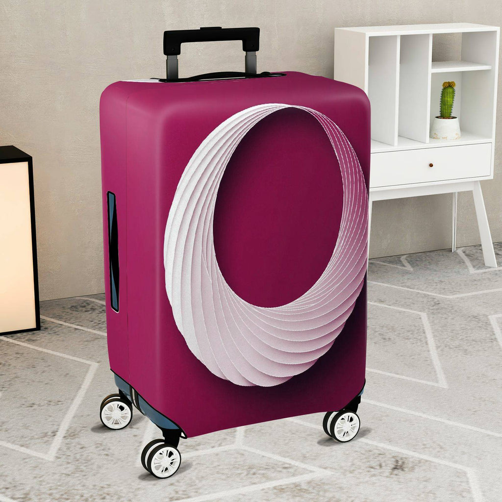 1-Piece Modern Geometric Elegant Stylish Unique Burgundy  Suitcase Luggage Cover, Stretch Protective Sleeve