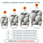 1-Piece Monochrome Striped Abstract Geometric Illusion Artistic  Suitcase Luggage Cover, Stretch Protective Sleeve