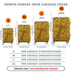 1-Piece Ancient Egyptian Hieroglyphic Ankh Mystical Pyramid  Suitcase Luggage Cover, Stretch Protective Sleeve