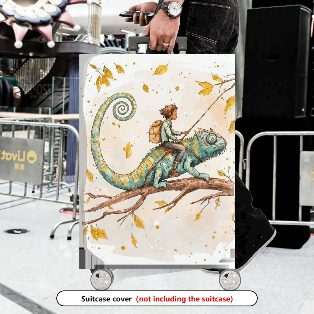 1-Piece Adventure Forest Fantasy Whimsical Autumn  Suitcase Luggage Cover, Stretch Protective Sleeve