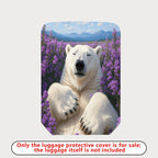 1-Piece Polar Bear Lavender Mountain Nature Landscape  Suitcase Luggage Cover, Stretch Protective Sleeve