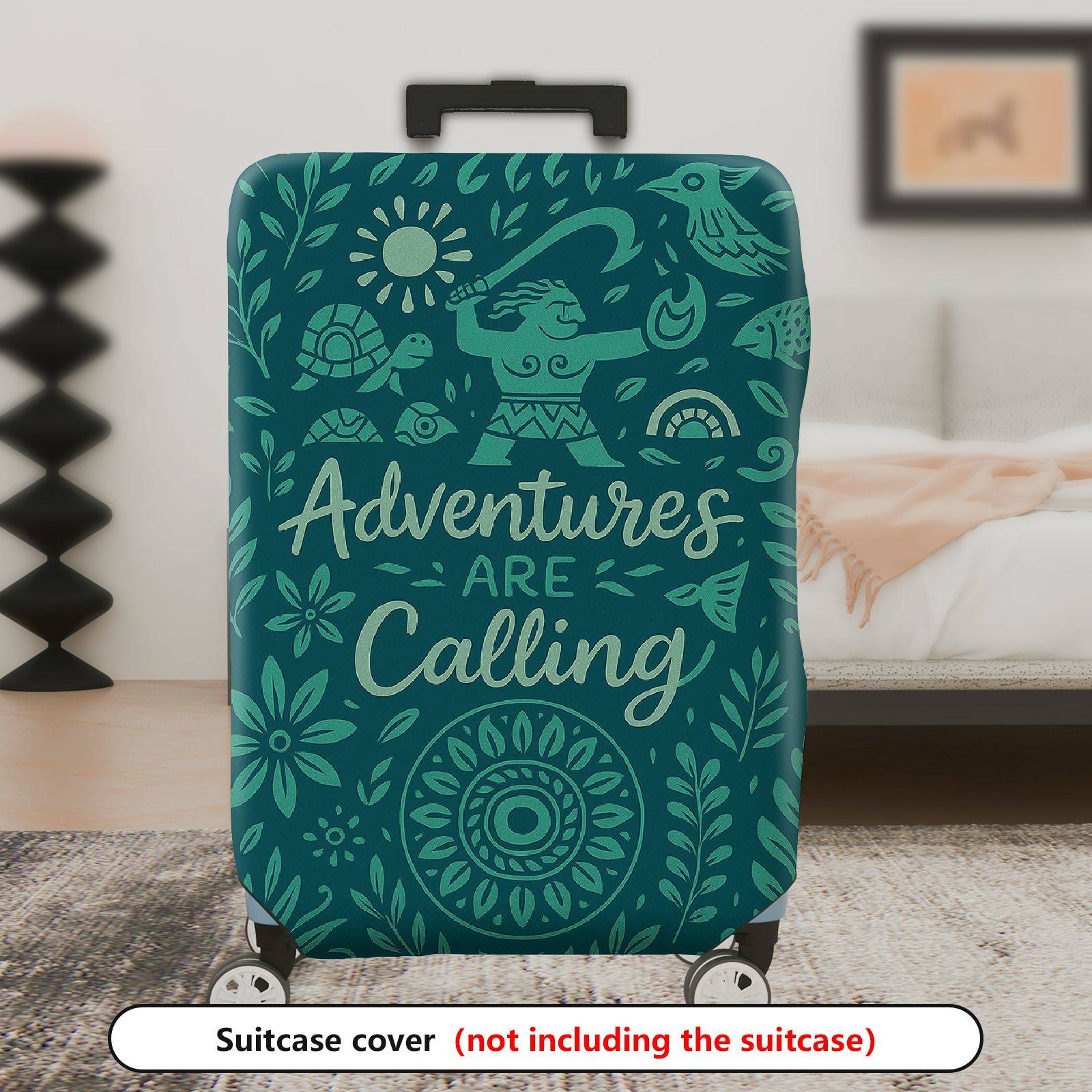 1-Piece Adventure Tribal Nature Floral Pattern  Suitcase Luggage Cover, Stretch Protective Sleeve