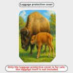 1-Piece Bison Wildlife Landscape Nature Artistic Animal  Suitcase Luggage Cover, Stretch Protective Sleeve
