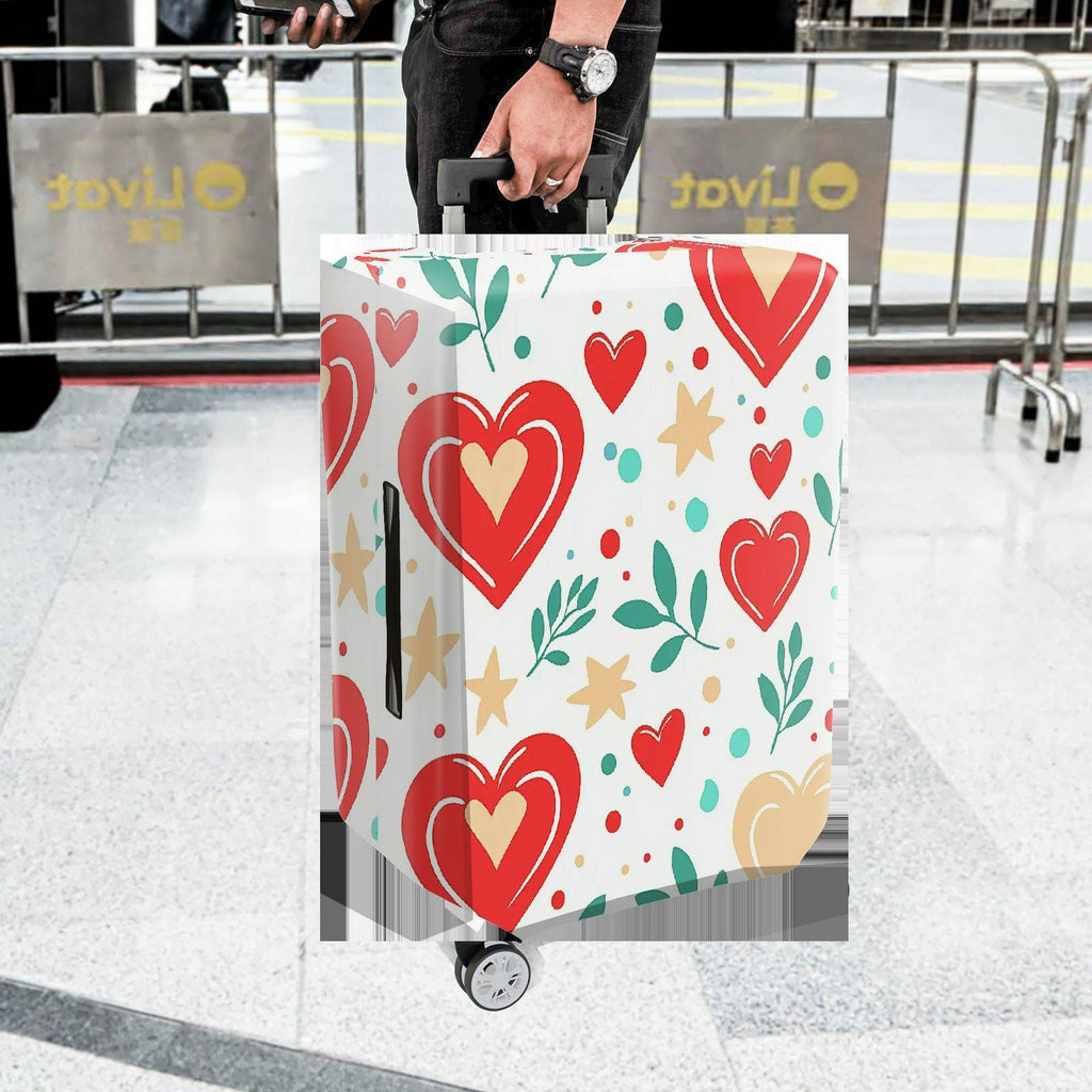 1-Piece Heart Leaf Star Dot Geometric Romantic  Suitcase Luggage Cover, Stretch Protective Sleeve
