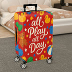 1-Piece All Play Day Teddy Duck Star Heart  Suitcase Luggage Cover, Stretch Protective Sleeve