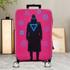 1-Piece Cyberpunk Futuristic Geometric Sci-Fi  Suitcase Luggage Cover, Stretch Protective Sleeve