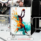 1-Piece Abstract Colorful Basketball Athlete Action Splash Artistic  Suitcase Luggage Cover, Stretch Protective Sleeve