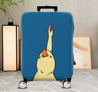 1-Piece Animal Duck Blue  Whimsical Cute  Suitcase Luggage Cover, Stretch Protective Sleeve