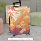1-Piece Abstract Ocean Waves Artistic Flow Zen Mythical  Suitcase Luggage Cover, Stretch Protective Sleeve