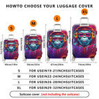 1-Piece Abstract Colorful Headphones  Art Graphic  Suitcase Luggage Cover, Stretch Protective Sleeve