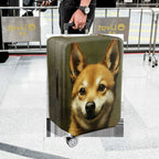 1-Piece Animal Ear Artistic Green Nature Travel  Suitcase Luggage Cover, Stretch Protective Sleeve