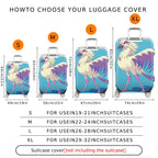 1-Piece Fantasy Bird Blue Feather Creative Artistic  Suitcase Luggage Cover, Stretch Protective Sleeve