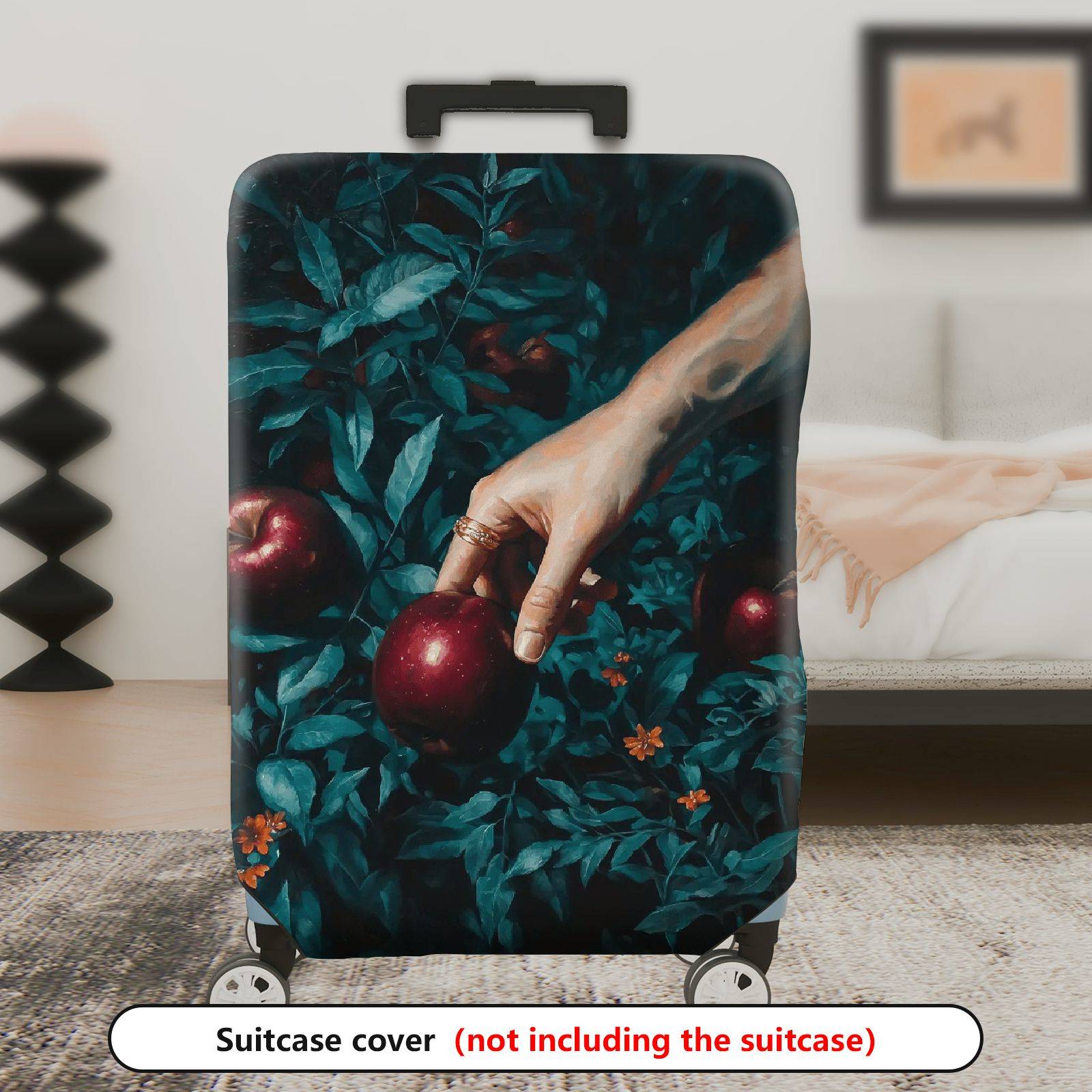 1-Piece Artistic Hand Apple Nature Botanical Floral  Suitcase Luggage Cover, Stretch Protective Sleeve