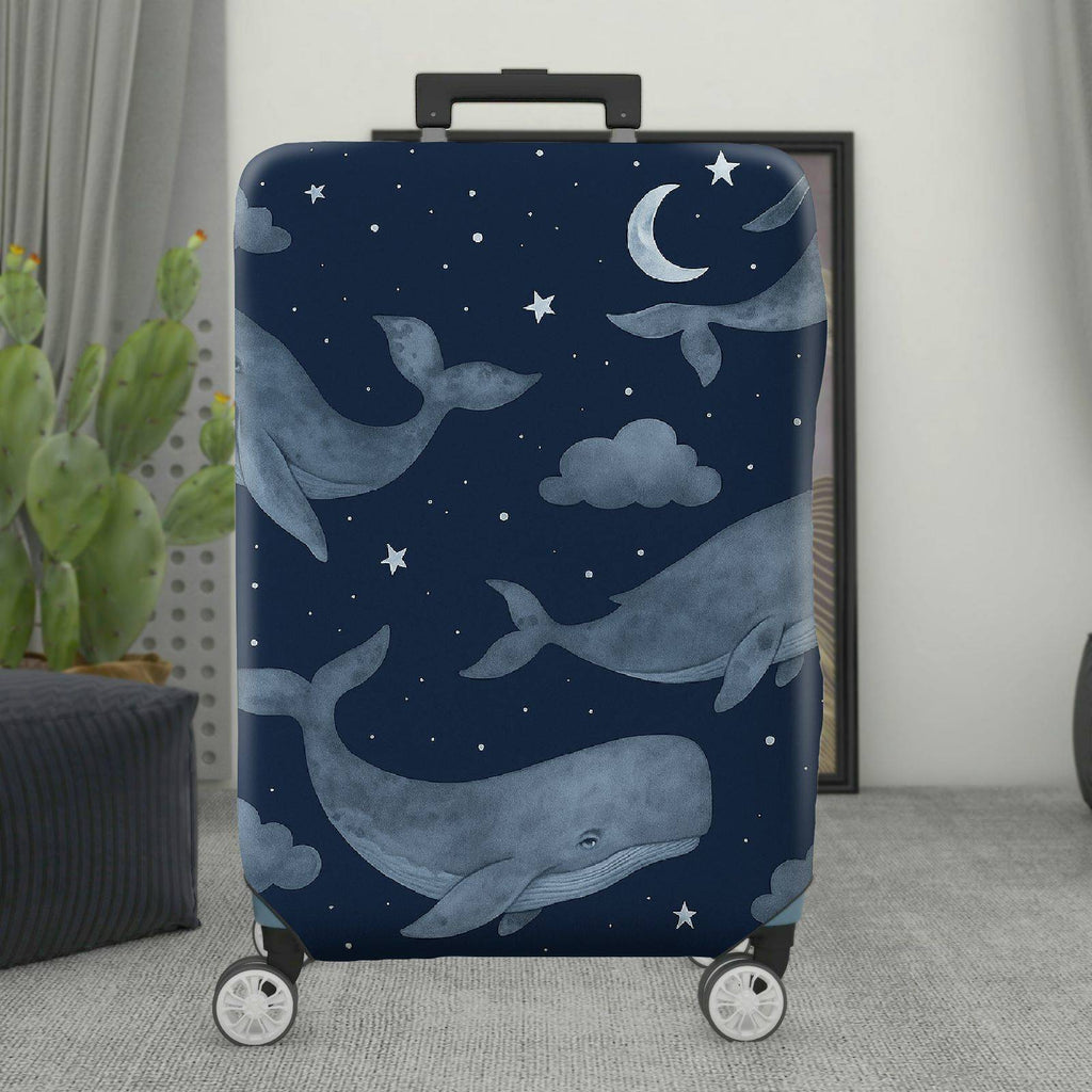 1-Piece Whale Moon Star Cloud Ocean  Suitcase Luggage Cover, Stretch Protective Sleeve
